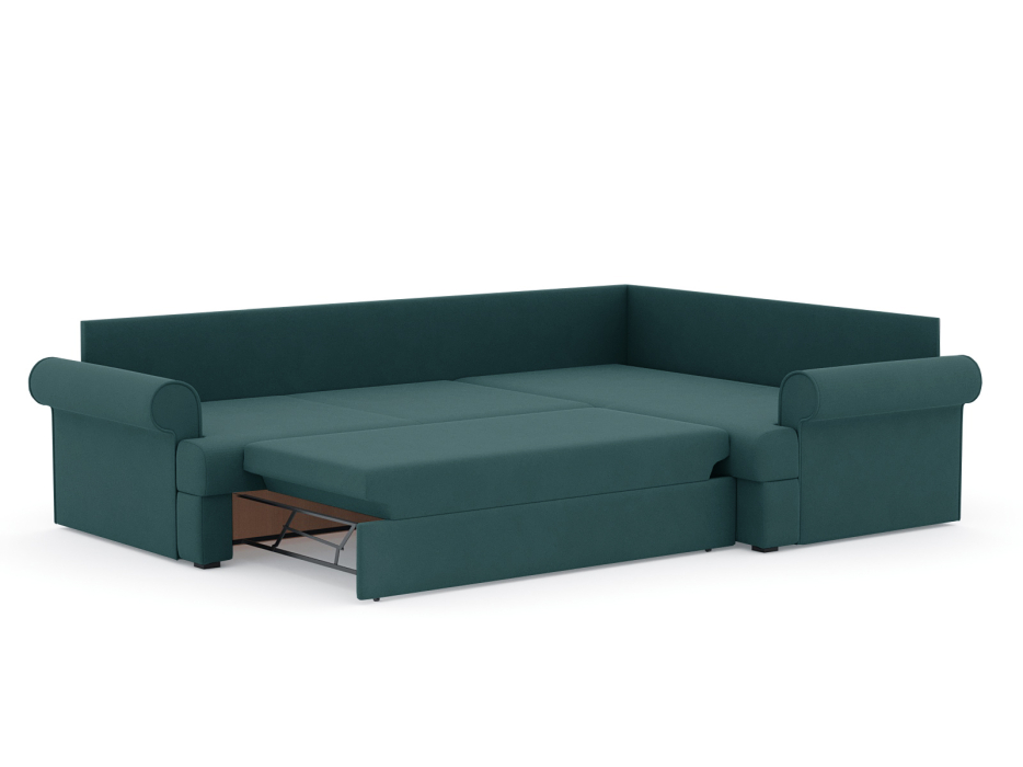 Диваны угловые в гостиную, Диван-кровать угловой Мирта дельфин, велюр