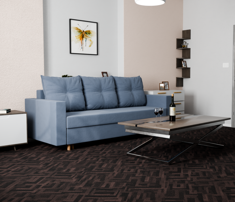 Диваны кровати со спальным местом, Прямой диван Гармония,еврокнижка,велюр