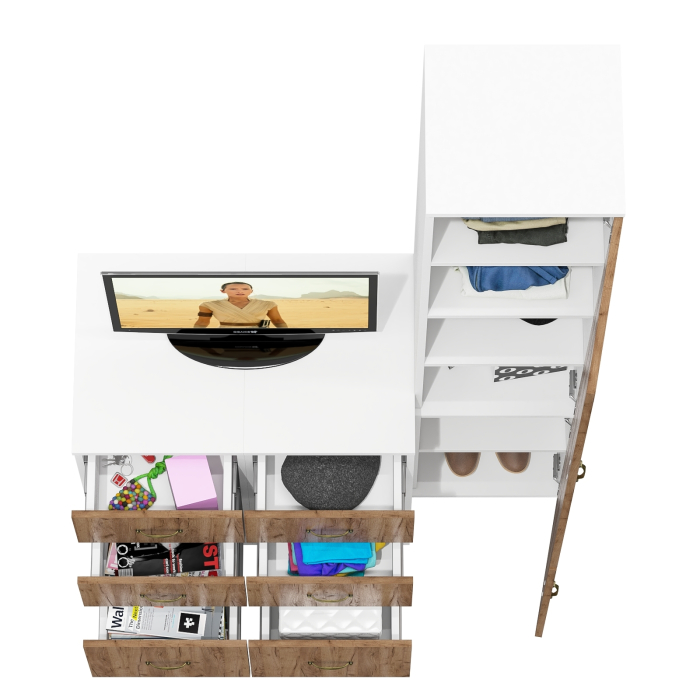 Домашние кабинеты, Две тумбочки с ящиками для бумаг и офисный пенал пять полок Лидер-8