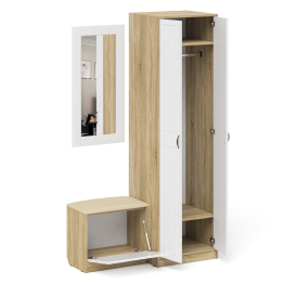 Шкаф две двери с обувницей и зеркалом П-6 № 11 МДФ фрезеровка прованс