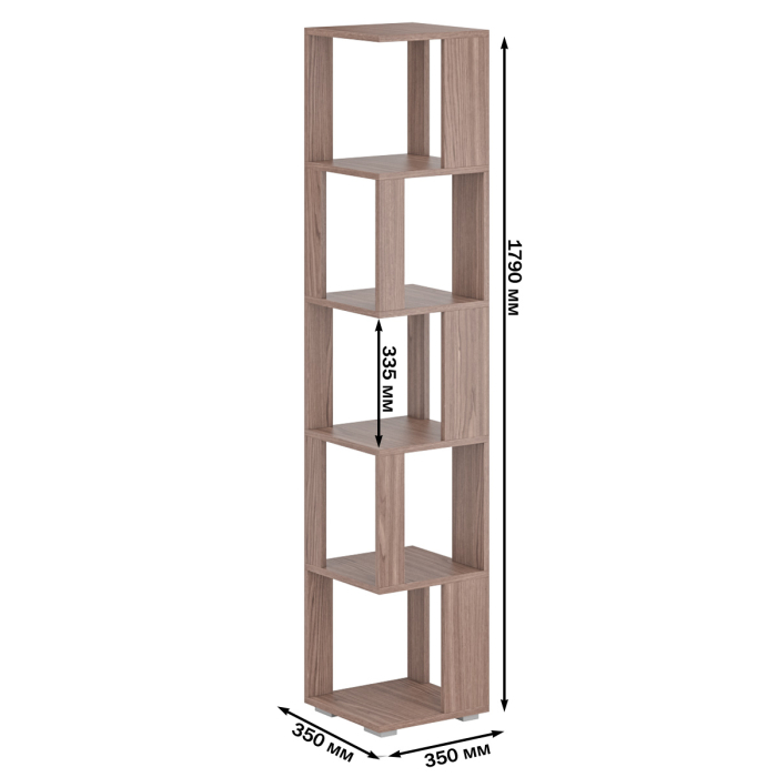 Стеллажи, Комплект их 3-х открытых стеллажей.