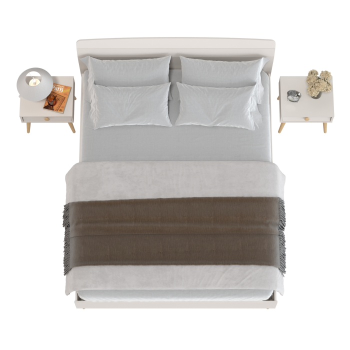 Спальные гарнитуры, Современная мебель Афина из широкой кровати на 1600 и двух прикроватных тумбочек