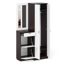 Зеркало для прихожей с обувницей и шкафом П-6 № 17 МДФ фрезеровка прованс