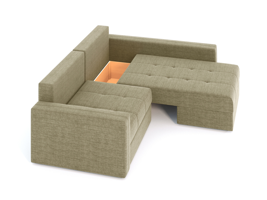 Диваны угловые в гостиную, Диван-кровать угловой Брест 2 секции еврокнижка, рогожка