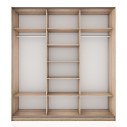 Шкаф-купе Прайм 3-х дверный Зеркала/Стекло белое/Доводчики 210х57х230