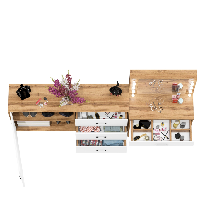 Туалетные столики, Комод ящики и дверка 122-1504 и туалетный столик с подсветкой СТ-4