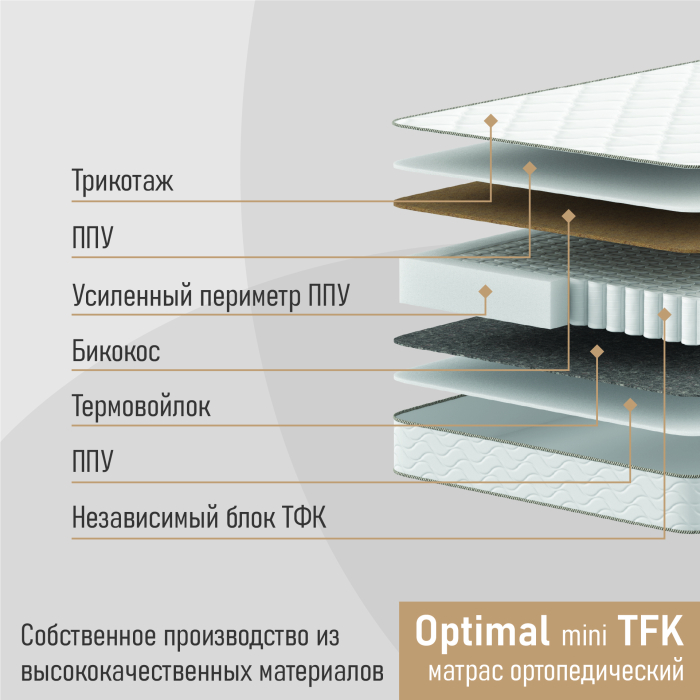 900 x 2000, Матрас ортопедический Optimal mini TFK 90х200