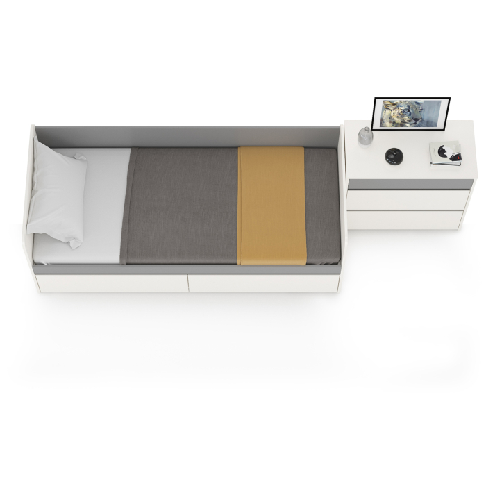 Для девочек, Молодёжная кровать с ящиками Торонто 11.39 с комодом