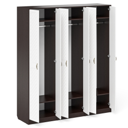 Три широких шкафа с дверками в прихожую П-6 МДФ фрезеровка ромб