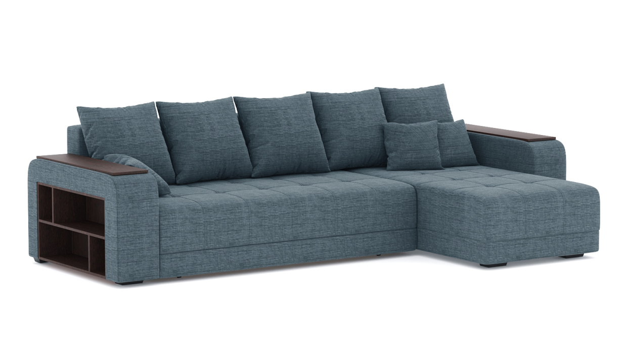 Диваны угловые в гостиную, Диван-кровать угловой Дубай еврокнижка, рогожка