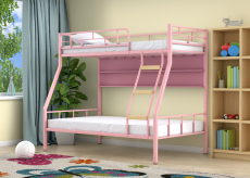 Для подростков, Двухъярусная кровать Радуга полка розовый