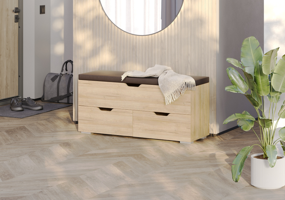 Тумба в прихожую с мягким сиденьем, Диван ФЛИНТ