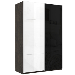 Шкаф Эста дуо Стекло белое/Стекло черное 2400 х 1600 х 660