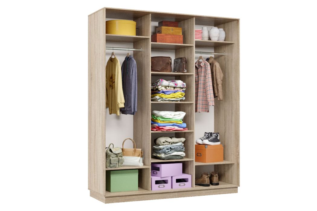 Шкафы-купе 3-х дверные, Шкаф-купе Премьер Лайт 26 (11;11;11) трехдверный