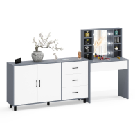 С зеркалом, Косметический cтол с подсветкой и ящиком 115 и комод 123-1604