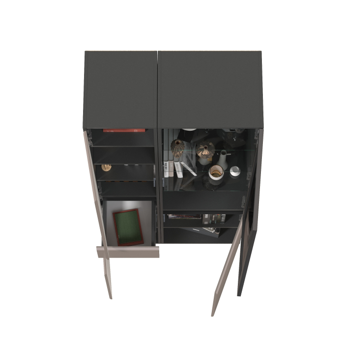 Витрины, Набор шкафов Сидней - шкаф с ящиком и шкаф-витрин