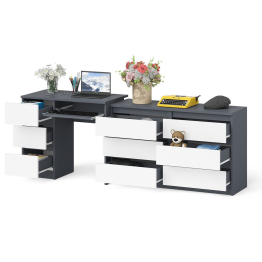 Комод Мори МК1200 6-ть ящиков со столом компьютерным МС-6 левым