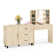 Туалетные столики, Туалетный столик с подсветкой 115 и комод с дверкой и 3-мя ящиками 122-1204