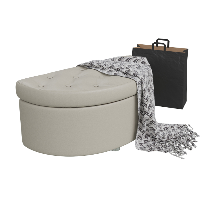 Банкетки, Банкетка в прихожую с нишей Луна искусственная кожа