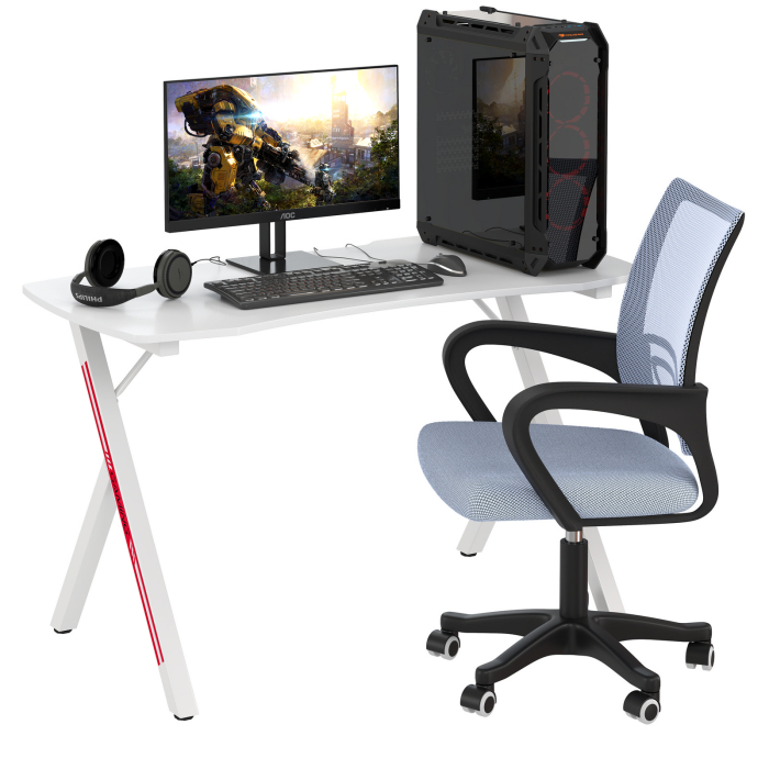Прямые компьютерные столы, Компьютерный стол для геймера Мебель--24 GT-2310 с компьютерным креслом