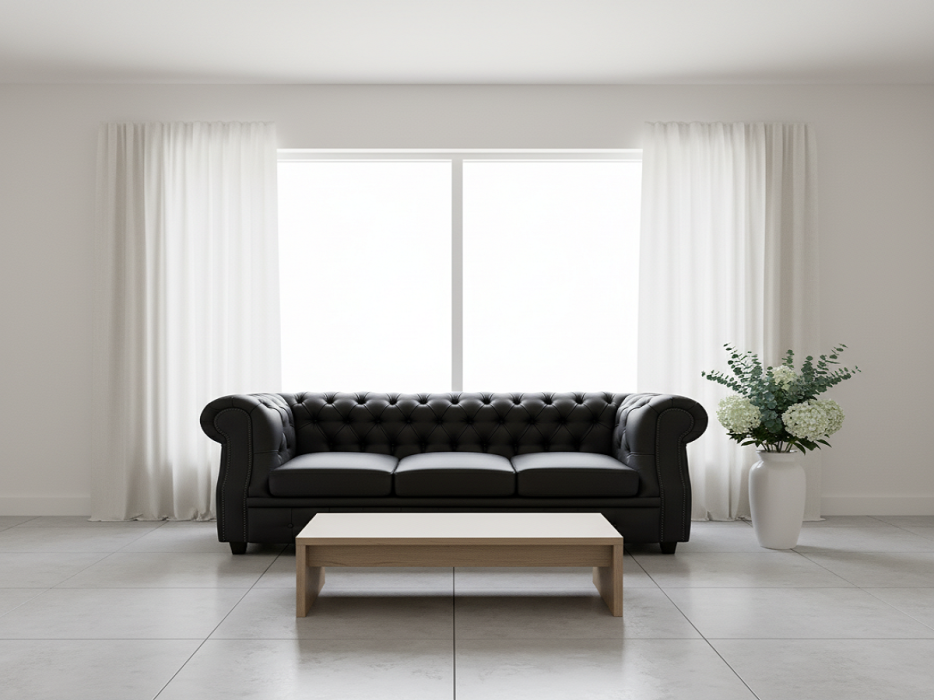 Дизайнерские диваны для гостиной, Диван Честер  Лофт 3-х местный, экокожа