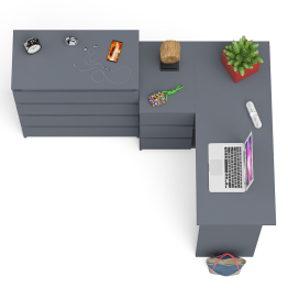 Комод Мори МК800 4-ре ящика с угловым компьютерным столом Мори МС-16 тумба слева