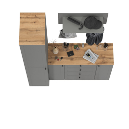 Шкаф-пенал с комодом четыре ящика и вешалкой для одежды Остин