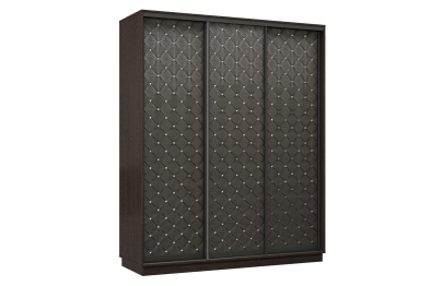 Шкаф-купе Премьер 24 (01РЧ;01РЧ;01РЧ) фасады ромб чёрный/трёхдверный/Профиль чёрный муар