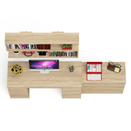 Комод Мори три ящика МК-800 и стол компьютерный Мори МС-2 с полкой 1200