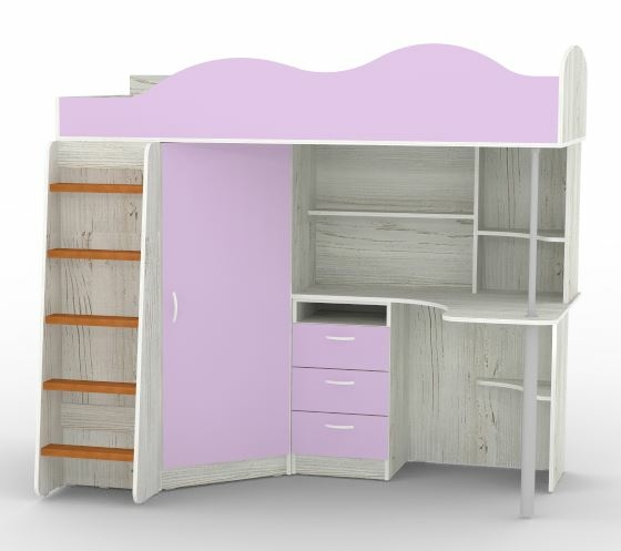 Кровати-чердаки, Кровать чердак Пионер с деревянной лестницей, Винтерберг