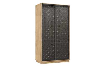 Шкаф-купе Премьер МИНИ 02 (01РЧ;01РЧ) фасады ромб чёрный/двухдверный/Профиль чёрный муар