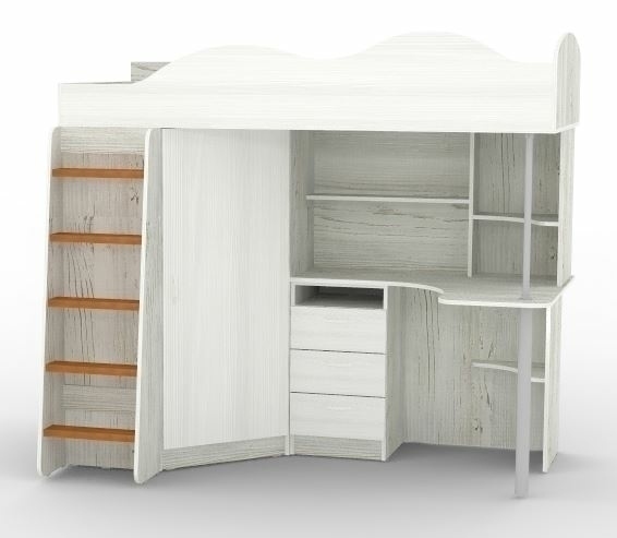 Кровати-чердаки, Кровать чердак Пионер с деревянной лестницей, Винтерберг