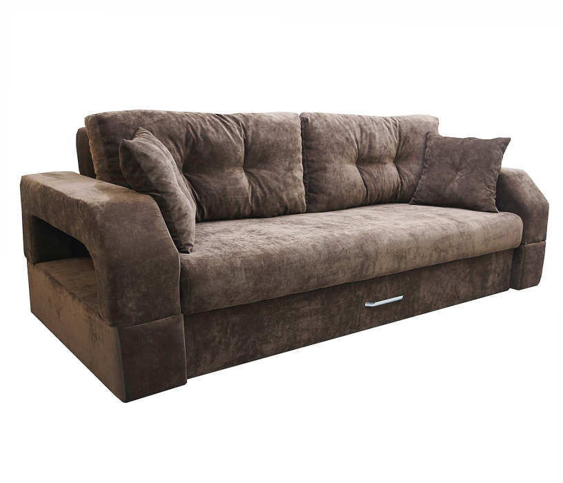 Дизайнерские диваны для гостиной, Диван-кровать еврокнижка Манчестер с подсветкой, 160, велюр