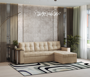 Диван-кровать угловой Атланта со столом дельфин,рогожка