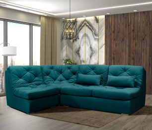 Модульный угловой диван Борнео со спальным местом, велюр