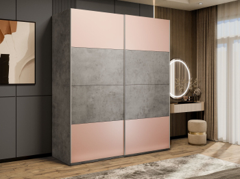 Шкаф-купе Эста 2-х дверный ДСП/Стекла пудра/Доводчик 160х66х240