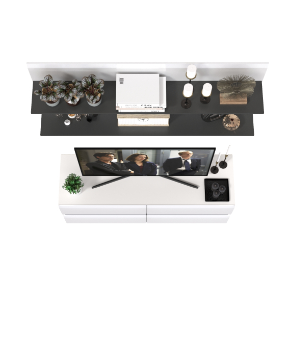 ТВ-тумбы, Две открытых полочки с тумбой для аппаратуры Сидней