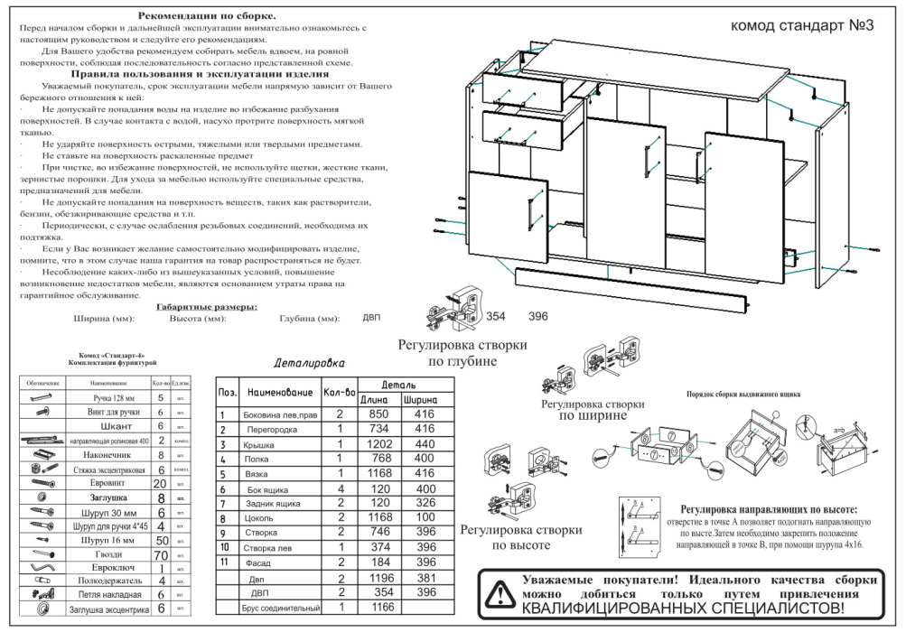 Комоды, Комод Стандарт № 3