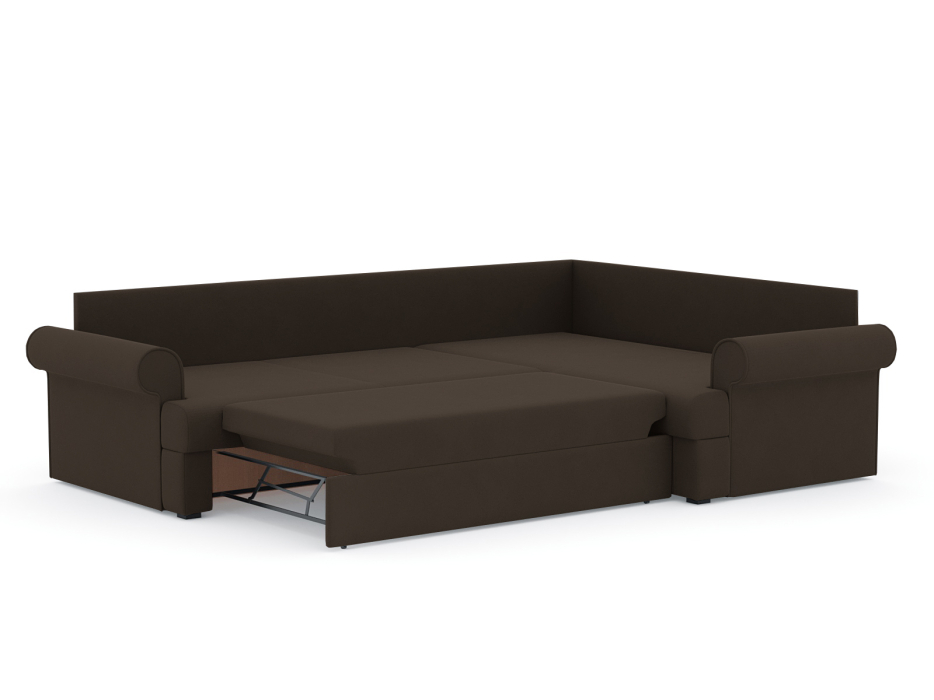 Диваны угловые в гостиную, Диван-кровать угловой Мирта дельфин, велюр