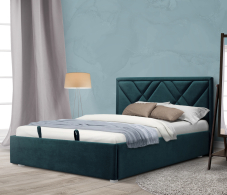 Мягкая кровать, Кровать с мягким изголовьем Сидней 140 с подъемным механизмом, микровелюр