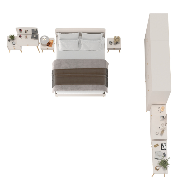 Спальные гарнитуры, Полный набор мебели в спальню с двуспальной кроватью Афина 1600