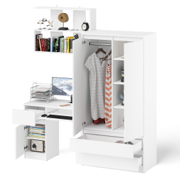 Компьютерный стол Мори МС-1 левый с полкой и шкаф-комодом