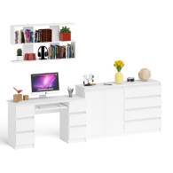 Домашние кабинеты, Стол для работы Мори МС-2 с книжной полкой на 1200 и комодом-тумбой МК1600.1