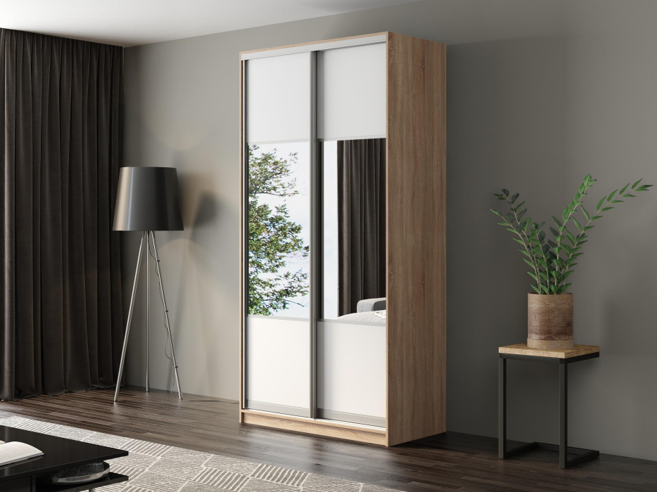 Шкафы-купе, Шкаф-купе Айсберг 120 СОНОМА (белый/комбинированный)