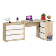 Домашние кабинеты, Комод три ящика на 800 со столом компьютерным угловым МС-16 правым Мори