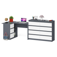 Компьютерные столы, Стол компьютерный МС-16 левый с комодом МК1200 8-мь ящиков Мори