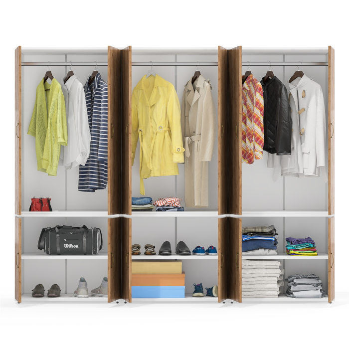 Шкафы распашные, Набор из глубоких шкафов для одежды 19Б Лидер-8 комплект из трёх шкафов