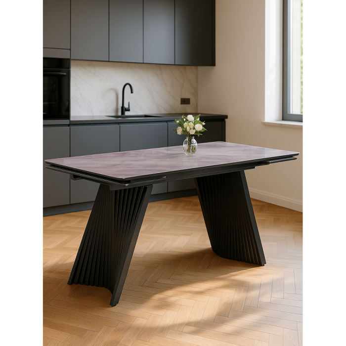 Обеденные столы, Стеклянный стол Вейв 140(200)х80