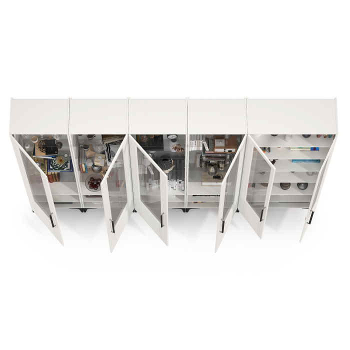 Стенки для гостиной, Библиотека 091 белая Валенсия № 133