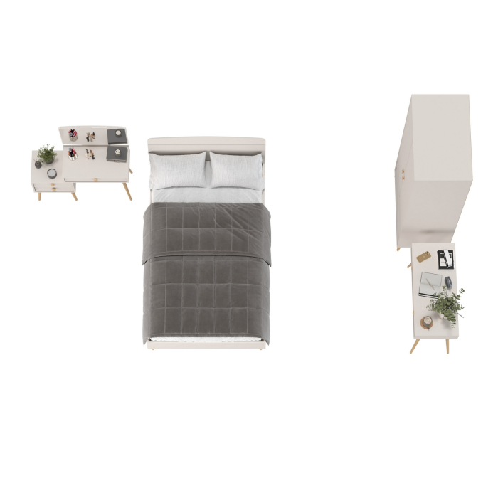 Спальные гарнитуры, Туалетный столик Афина с кроватью 1200 со шкафом и столиком